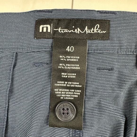 Travis Mathew Shorts Mens 40 Blue Carlsbad Golf Performance Chino Travel Casual - Picture 3 of 12